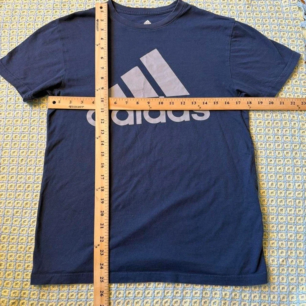 Adidas Golf Mens Navy Blue Logo Graphic T-Shirt Small Cotton Short Sleeve Tee